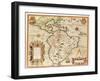 Map of Central and South America, from "Americae Tertia Pars..", 1562-Theodor de Bry-Framed Giclee Print