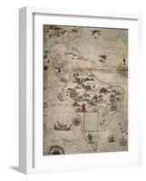 Map of Central and Southern America, 1550-null-Framed Giclee Print