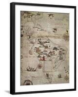 Map of Central and Southern America, 1550-null-Framed Giclee Print