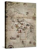 Map of Central and Southern America, 1550-null-Stretched Canvas