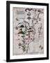 Map of Central and Southern America and Cuba, Hispaniola and Puerto Rico Islands-Lazaro Luis-Framed Giclee Print