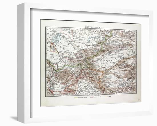 Map of Central Asia Afghanistan Pakistan Republic of Tajikistan Turkmenistan the Republic of Uzbeki-null-Framed Giclee Print