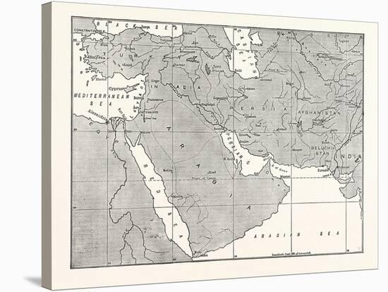 Map of Central Asia, Persia, Arabia, and Turkey in Asia-null-Stretched Canvas