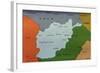 Map of Central Asia-null-Framed Giclee Print