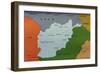 Map of Central Asia-null-Framed Giclee Print