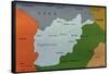 Map of Central Asia-null-Framed Stretched Canvas