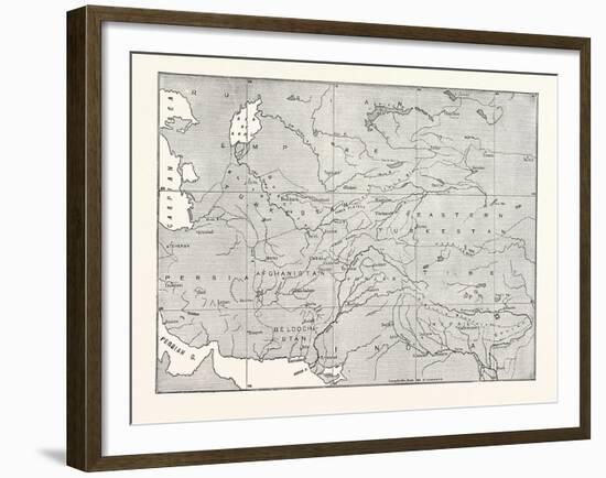 Map of Central Asia-null-Framed Giclee Print