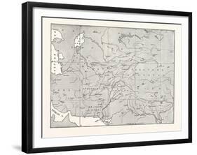 Map of Central Asia-null-Framed Giclee Print