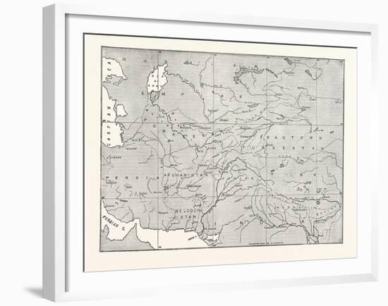 Map of Central Asia-null-Framed Giclee Print