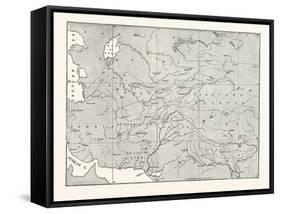 Map of Central Asia-null-Framed Stretched Canvas