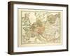 Map of Central Europe in 1250-null-Framed Giclee Print