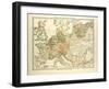 Map of Central Europe in 1250-null-Framed Giclee Print