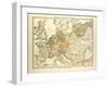 Map of Central Europe in 1250-null-Framed Giclee Print