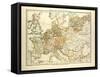 Map of Central Europe in 1250-null-Framed Stretched Canvas