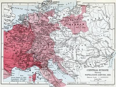 'Map of Central Europe Showing Napoleon's Empire in 1810' Giclee Print |  AllPosters.com