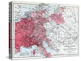 Map of Central Europe Showing Napoleon's Empire in 1810-null-Stretched Canvas