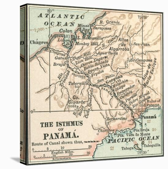 Map of Central Panama (C. 1900)-Encyclopaedia Britannica-Stretched Canvas