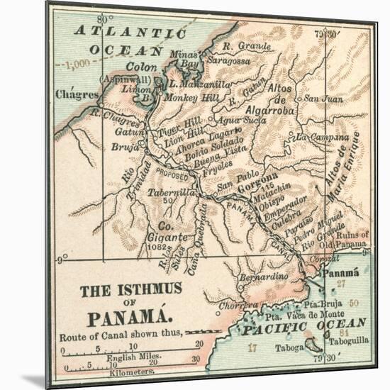 Map of Central Panama (C. 1900)-Encyclopaedia Britannica-Mounted Art Print