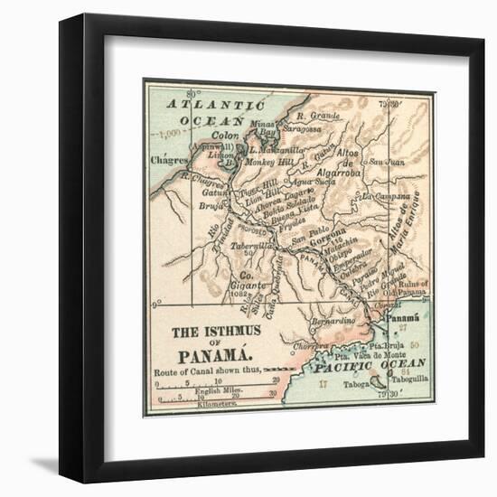 Map of Central Panama (C. 1900)-Encyclopaedia Britannica-Framed Art Print