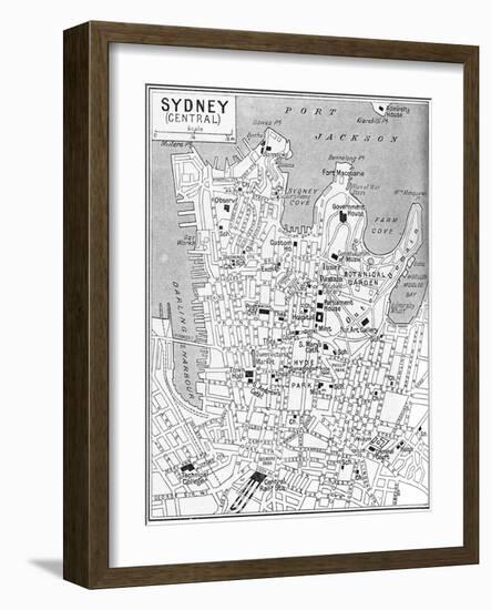 Map of Central Sydney, New South Wales, Australia, C1924-null-Framed Giclee Print