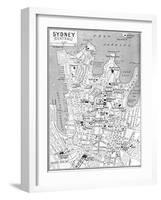 Map of Central Sydney, New South Wales, Australia, C1924-null-Framed Giclee Print