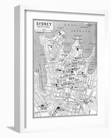 Map of Central Sydney, New South Wales, Australia, C1924-null-Framed Giclee Print