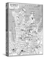 Map of Central Sydney, New South Wales, Australia, C1924-null-Stretched Canvas