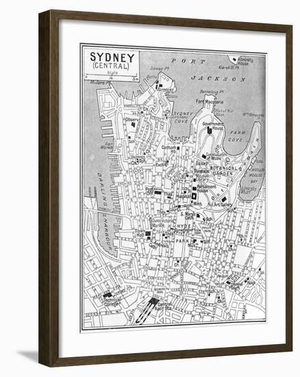 Map of Central Sydney, New South Wales, Australia, C1924-null-Framed Giclee Print