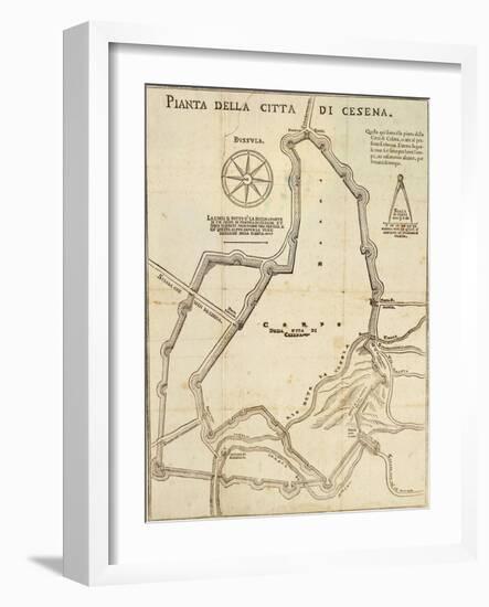 Map of Cesena, Italy-null-Framed Giclee Print