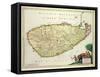 Map of Ceylon according to Nicolas Visscher, c.1626-null-Framed Stretched Canvas