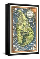 Map of Ceylon Tea Industry Sites-null-Framed Stretched Canvas