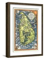 Map of Ceylon Tea Industry Sites-null-Framed Art Print