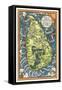 Map of Ceylon Tea Industry Sites-Found Image Press-Framed Stretched Canvas