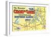 Map of Chain O'Lakes, Illinois-null-Framed Art Print