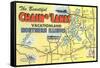 Map of Chain O'Lakes, Illinois-null-Framed Stretched Canvas