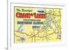 Map of Chain O'Lakes, Illinois-null-Framed Premium Giclee Print