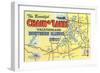 Map of Chain O'Lakes, Illinois-null-Framed Art Print