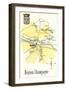 Map of Champagne Region of France-null-Framed Art Print