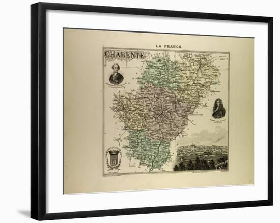 Map of Charente 1896 France-null-Framed Giclee Print