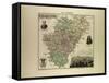 Map of Charente 1896 France-null-Framed Stretched Canvas
