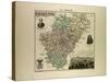 Map of Charente 1896 France-null-Stretched Canvas