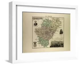 Map of Charente 1896 France-null-Framed Giclee Print