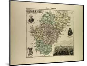 Map of Charente 1896 France-null-Mounted Giclee Print