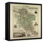 Map of Charente-Inferieure 1896, France-null-Framed Stretched Canvas