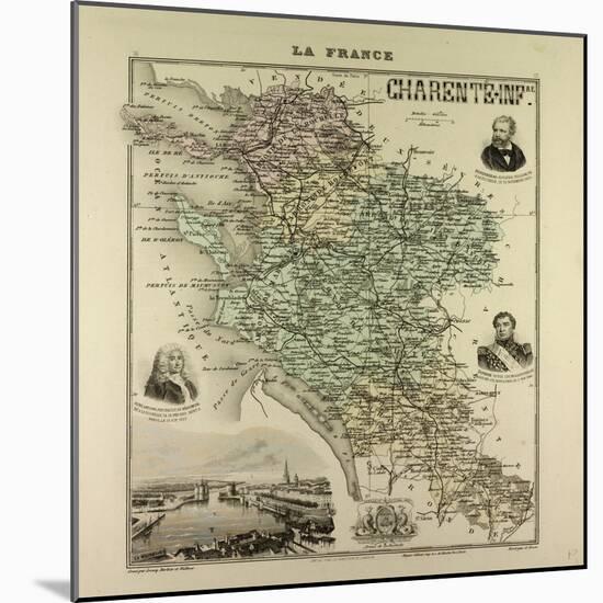 Map of Charente-Inferieure 1896, France-null-Mounted Giclee Print