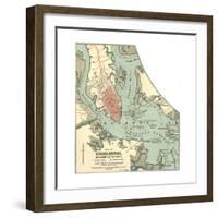 Map of Charleston (C. 1900), Maps-Encyclopaedia Britannica-Framed Giclee Print