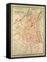 Map of Chartres France-null-Framed Stretched Canvas