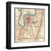 Map of Chattanooga (C. 1900), Maps-Encyclopaedia Britannica-Framed Art Print