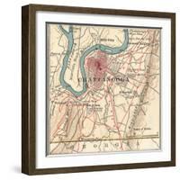 Map of Chattanooga (C. 1900), Maps-Encyclopaedia Britannica-Framed Art Print