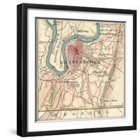 Map of Chattanooga (C. 1900), Maps-Encyclopaedia Britannica-Framed Art Print